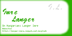 imre langer business card